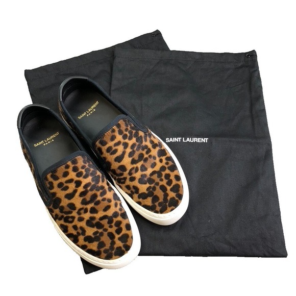 Saint Laurent Shoes - Saint Laurent Ponyhair Calf Sneakers Womens 38.5 8.5 Slip On Comfort Streetwear